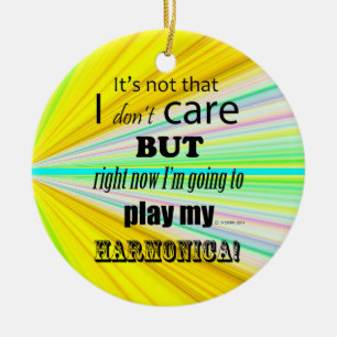 I Care Harmonica Ceramic Ornament