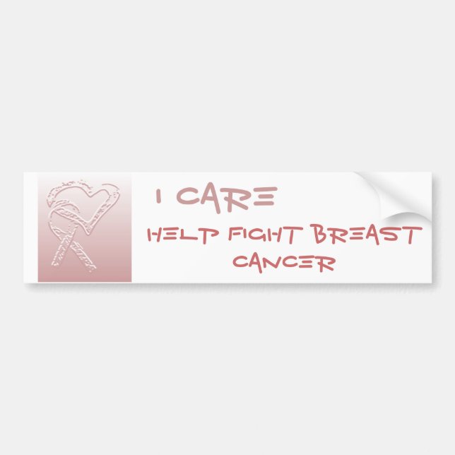 I Care -- Help Fight Breast Cancer Bumper Sticker (Front)
