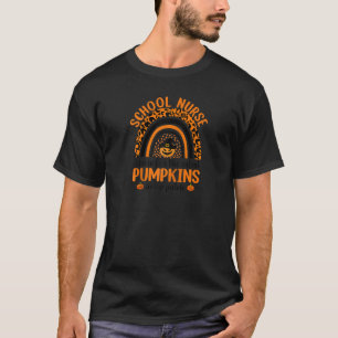 I Care The Cutest Pumpkins School nurse Rainbow Le T-Shirt