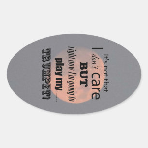 I Care Trumpet Oval Sticker