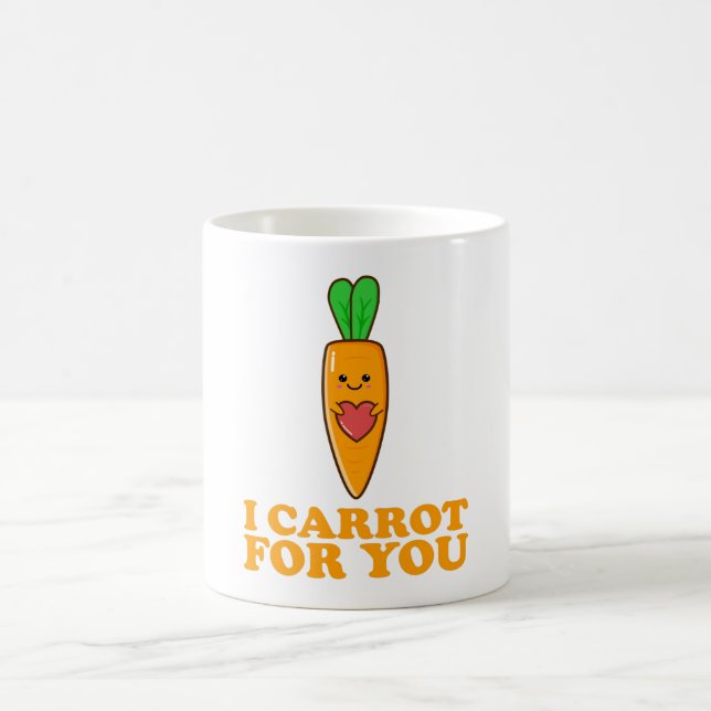 I Carrot For You cute Kawaii Carrot Pun Coffee Mug (Center)