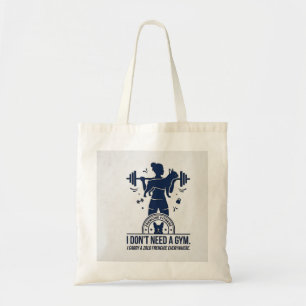 I Carry My Frenchie Funny Fitness French Bulldog Tote Bag
