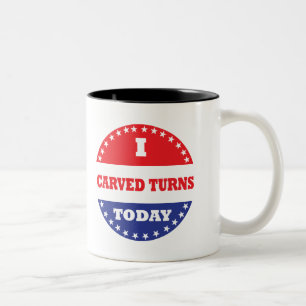 I Carved Turns Today Two-Tone Coffee Mug