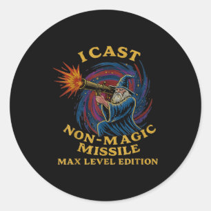 I Cast Non-magic Missile Funny Wizard Parody Meme Classic Round Sticker