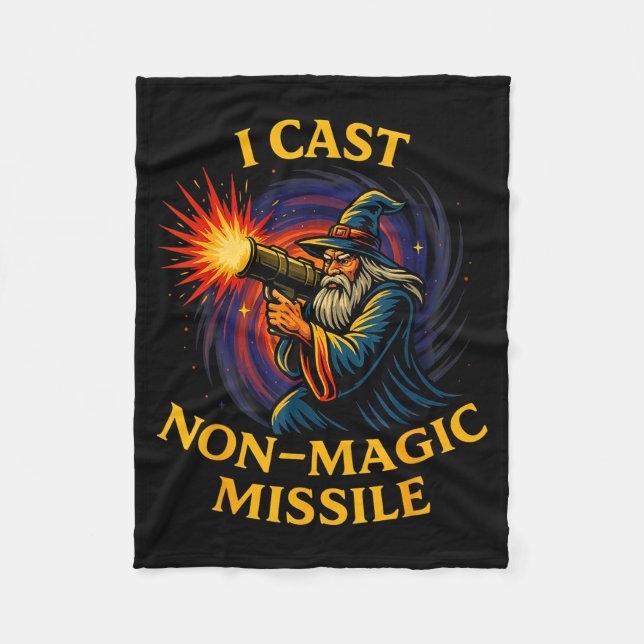 I Cast Non-magic Missile Funny Wizard Parody Meme  Fleece Blanket (Front)