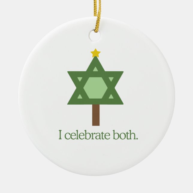 I celebrate both ceramic tree decoration (Front)