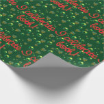 I Celebrate Both! Christmas AND Hanukkah Gift Wrap<br><div class="desc">I celebrate both Christmas and Hanukkah! This gift wrap is inclusive of both Christian and Jewish holidays.  It has a deep green background,  small Christmas wreaths and menorahs sprinkled all through it,  and text that reads I CELEBRATE BOTH! in red. 
 
 From Scarebaby Design,  backed by the Zazzle guarantee.</div>