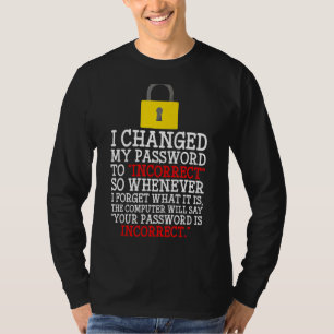 I Changed My Password To Incorrect Password Day T-Shirt
