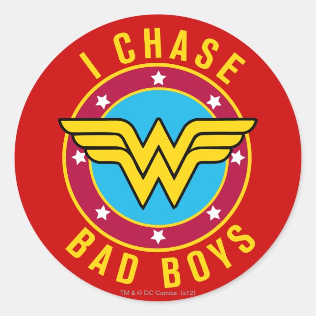 I Chase Bad Boys Classic Round Sticker (Front)