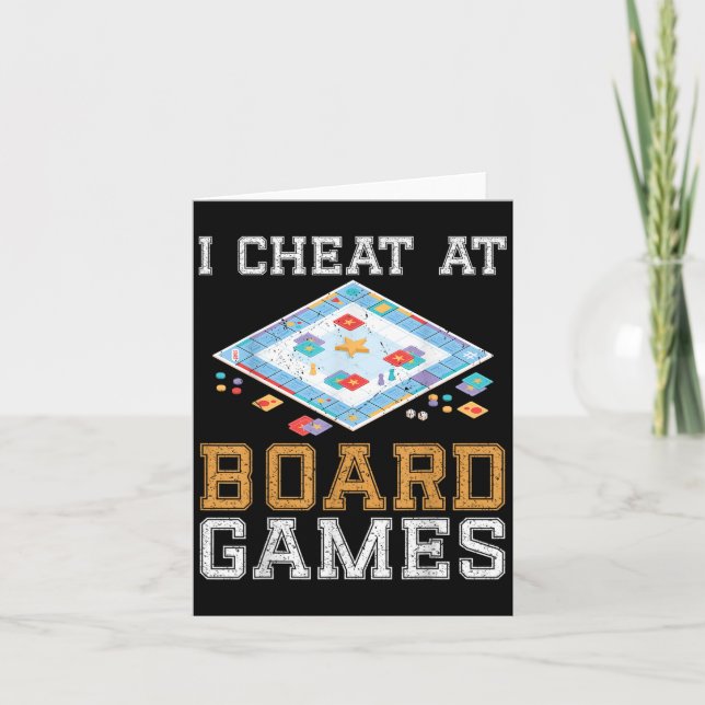 I Cheat At Board Game Funny Host Winner Cheater Ta Card (Front)