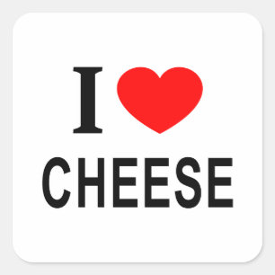 I ❤️ CHEESE I LOVE CHEESE I HEART CHEESE SQUARE ST STICKER