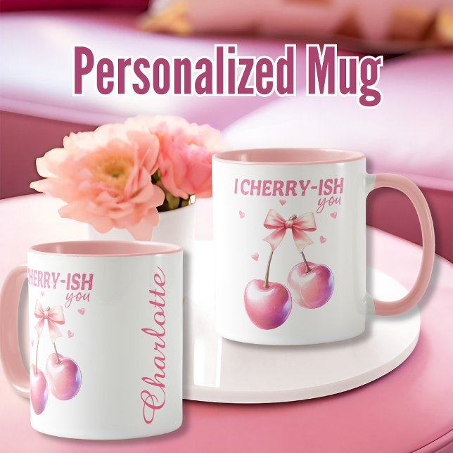 "I Cherry-ish You " Personalised Valentine’s Gif Mug ("I Cherry-ish You " Personalized Valentine’s Gif Mug)