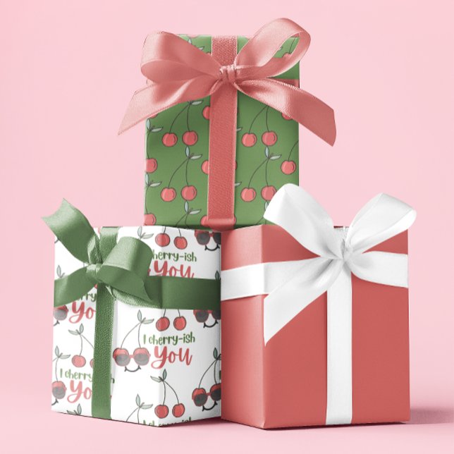 I Cherry-Ish You Wrapping Paper Sheets (Let someone special know that you, "Cherry-ish them" with these cute wrapping paper sheets! )