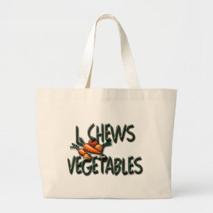 I Chews Vegetables Design Large Tote Bag