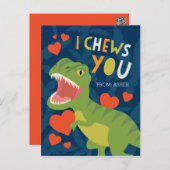 I Chews You! Classroom Valentine Holiday Postcard (Front/Back)