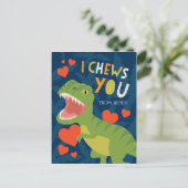 I Chews You! Classroom Valentine Holiday Postcard (Standing Front)