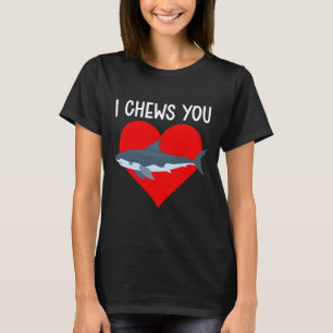 I Chews You Funny Shark Valentines Day Couple Kids T-Shirt