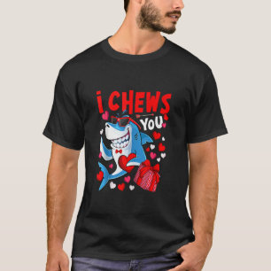 I Chews You Heart Shark Valentine's Day Shark Boy T-Shirt