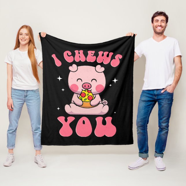 I Chews You Pizza Fleece Blanket (In Situ)
