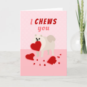 I Chews You Pomeranian Valentine's Day Holiday Car Card