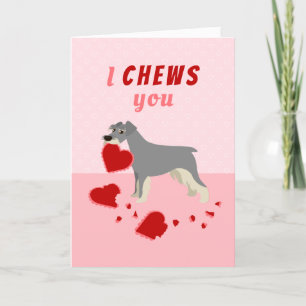 I Chews You Schnauzer Valentine's Day Holiday Card