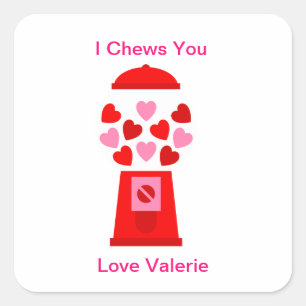 I Chews You Sticker Valentine Party Favour