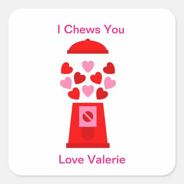 I Chews You Sticker Valentine Party Favour (Front)