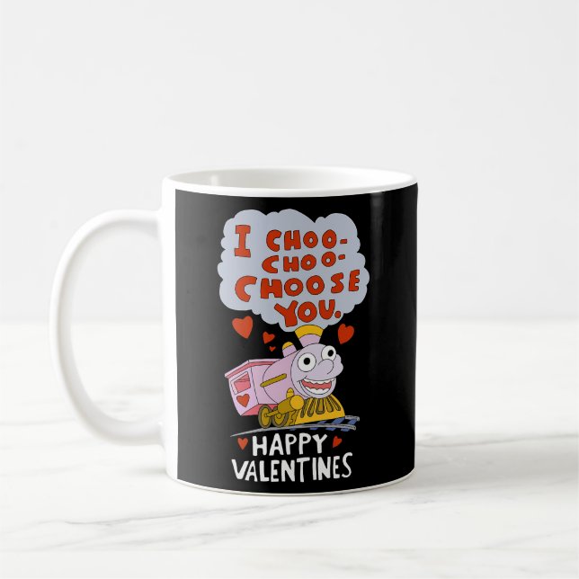 I Choo Choo Choose You Train Love Hearts Day Coffee Mug (Left)
