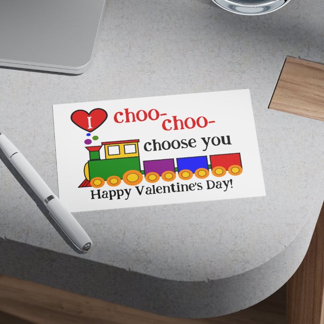 I Choo Choo Choose You Valentine's Day Kid's Class Card (I Choo Choo Choose You Valentine's Day Kid's Class Note Card)