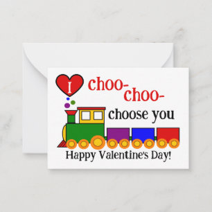 I Choo Choo Choose You Valentine's Day Kid's Class Card