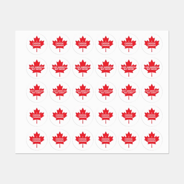 I Choose Canada Clothing Labels (Sheet)