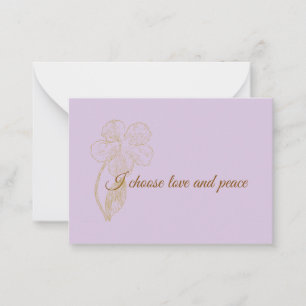 I Choose Love and Peace Positive Affirmation Card