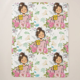 I Choose Presence Mindful Mum Floral Pattern Sherpa Blanket