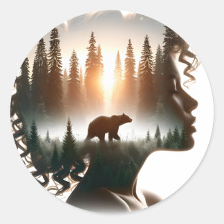 I Choose the Bear Classic Round Sticker