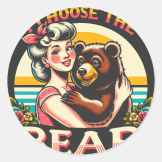 I Choose The Bear Classic Round Sticker