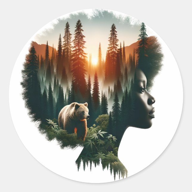 I Choose the Bear Classic Round Sticker (Front)