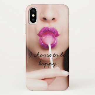 I CHOOSE TO BE HAPPY - LOLIPOP iPhone X CASE