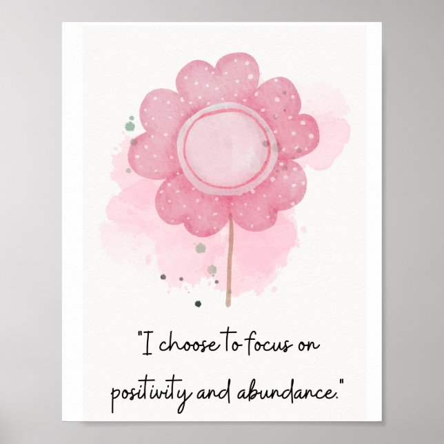 I Choose to Focus on Positivty & Abundance  Poster (Front)