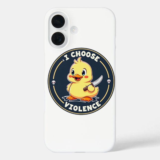 I Choose Violence - Cute Duck iPhone Case (Back)