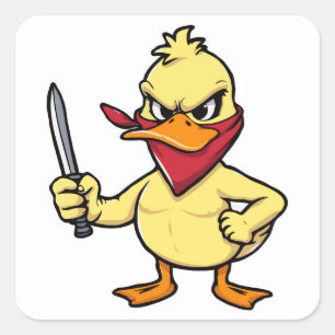 I Choose Violence Funny Angry Duck Square Sticker