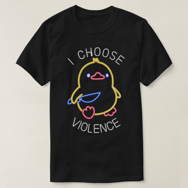 I Choose Violence Neon Funny Duck by Tobe Fonseca T-Shirt (Design Front)