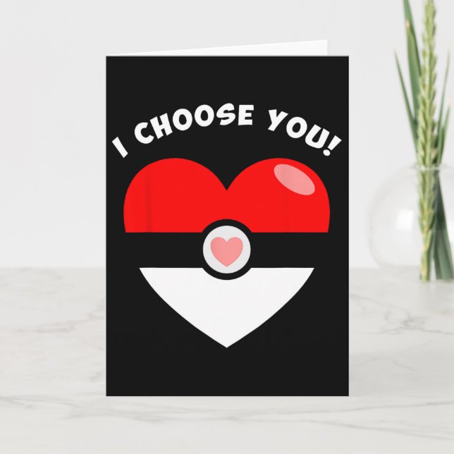 I Choose You Valentine's Video Game Parody 1  Card (Front)