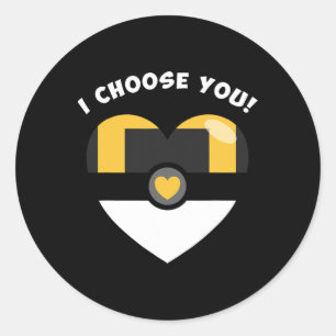 I Choose You Valentine's Video Game Parody  Classic Round Sticker