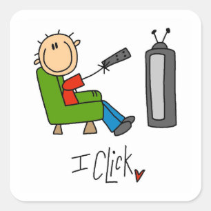 I Click TV Addict Square Sticker