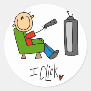I Click TV Addict T-shirts and Gifts Classic Round Sticker