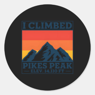 I Climbed Pikes Peak Classic Round Sticker