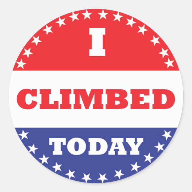 I Climbed Today Classic Round Sticker (Front)