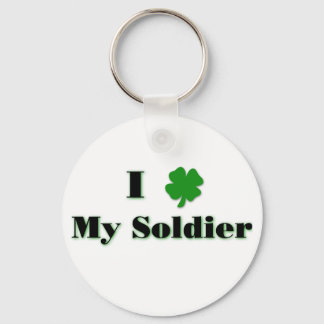 I (clover) My Soldier Keychain