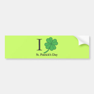 I Clover St. Patrick's Day Bumper Sticker