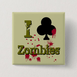 I Club Zombies 15 Cm Square Badge